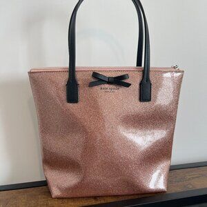Kate Spade NY Rose Gold Glitter Tote